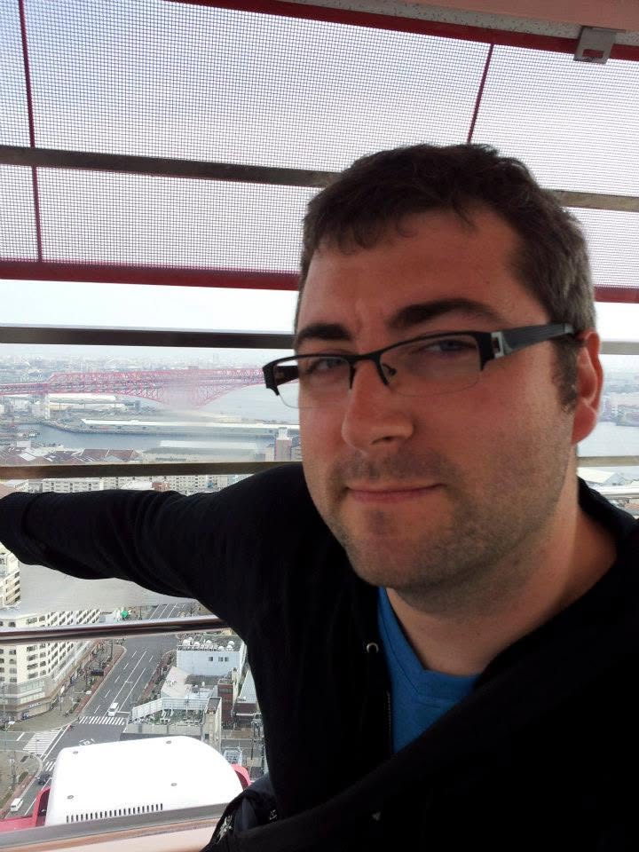 Luke Percy overlooking the Minato-ohashi Bridge in Osaka